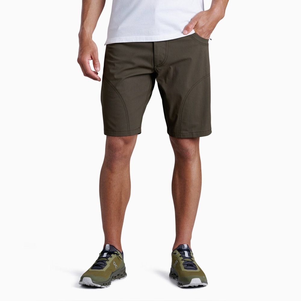 KUHL Ramblr Shorts Men 38 Khaki Vintage Patina Dye Walking Hiking Casual